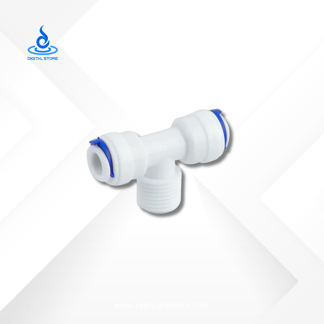 Quick Connector T Type (Tube 1_4_ Tube 1_4_ Thread 1_4_) (2) Quick Connector 'T' Type Tube 1/4" ~ Thread 1/4" ~ Tube 1/4" - Image 1