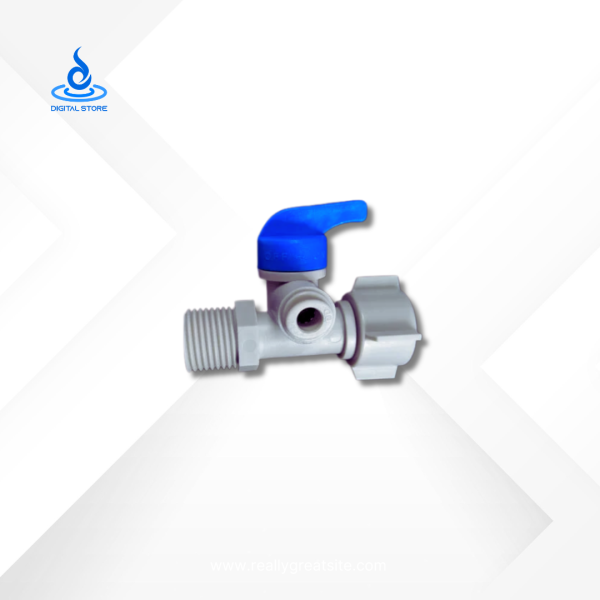 Water Connector Ball Valve Thread 1/2" ~ Tube 1/4" ~ Thread 1/2"